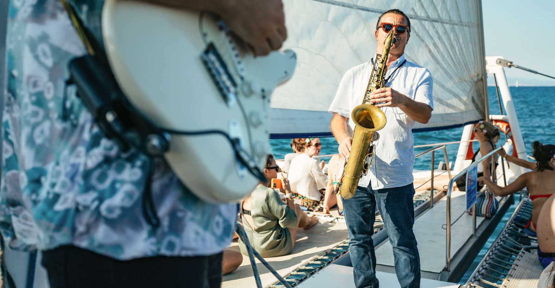 Barcelona: Sunset Catamaran Cruise with Live Music photo 1